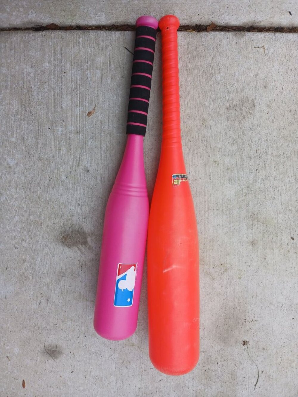 Kids Plastic Baseball Bats Pink and Red